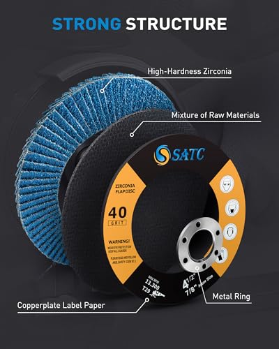 S SATC Flap Discs 4-1/2 Inch 40 Grit Zirconia Grinding Wheel Type 29 Abrasive Discs Flap Wheel for Angle Grinder - 20 Pack - style: 40 Grit
