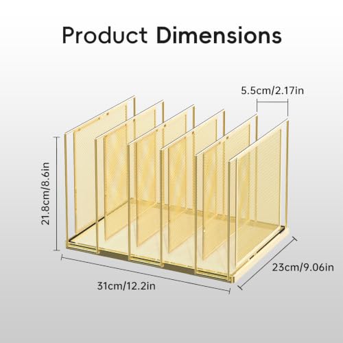 File Organizer for Desk, 5-Section Vertical File Sorter, Paper Holder Organizer Standing Metal File Folder for Office Home Classroom, Gold - color: Gold, size: 1 Pack 5-Section
