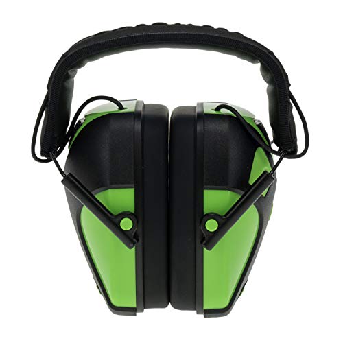 Caldwell E-Max Pro Electronic Hearing Protection Earmuffs Sound Amplification, Low Profile, for Range Shooting, Hunting - style: Youth-neon Green