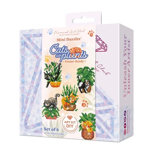 DIAMOND ART CLUB Mini Dazzles- Cats with Plants Diamond Art Kits for Adults - color: Cats with Plants