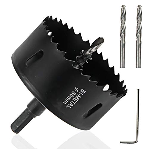 Hole Saw Drilling Cutter Tool for Wood Material 80mm/3.15" Cutting Dia - color: black, size: 3-5/32"