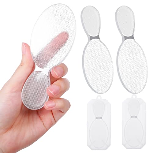 2 Pcs Nano Foot File Glass Nail File Foot Scrubber Callus Remover Rough and Smooth Sides Professional Pedicure Tools at Home Heel Scraper for Dead Skin Removal Cracking Wet and Dry Feet