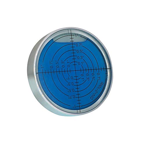 Aluminum alloy high precision horizontal bubble universal high precision small level bubble level meter circular bubble correction Convenient and quick (Silver-blue - with magnetic-luminous) - color: Silver-blue - With Magnetic-luminous