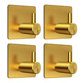 VIS'V Adhesive Towel Hooks, Shower Wall Stick on Hooks, Gold, 4 Pcs - color: Gold