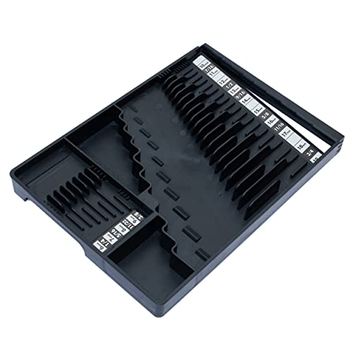 Tool Sorter Wrench Organizer (black) – 28‑Slot SAE & Metric Wrench Tray for Toolboxes – Fits 2” Shallow Drawers – Heavy‑Duty USA‑Made Open‑Face Tool Organizer