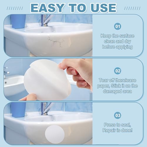 30 Pcs Bathtub Patch Kit Siding Wall Repair - style: Round