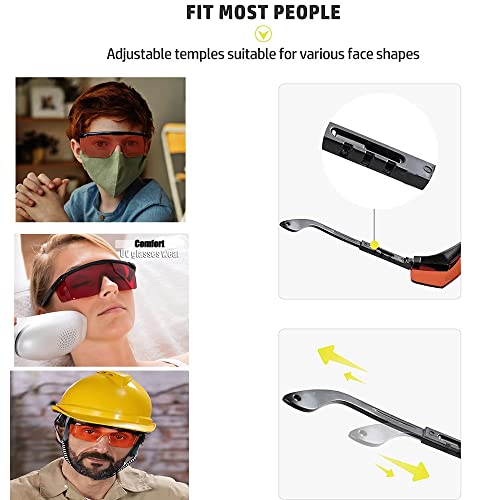 190nm to 560nm Laser Safety Glasses, OD4+ Laser Glasses Eye Protection - color: Orange&black