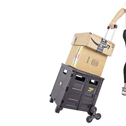 dbest Products Quik Cart Elite Stair Climber Rolling Crate - Black - color: Black, style: Elite Stair Climber