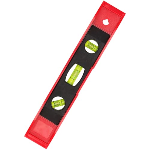15 Pack 9 Inch Magnetic Torpedo Level with 45, 90, 180 Degree Bubbles, Plastic Shell Shock Resistant Torpedo Level, Red Spirit Level Measuring Tool - color: Red, size: 15PCS
