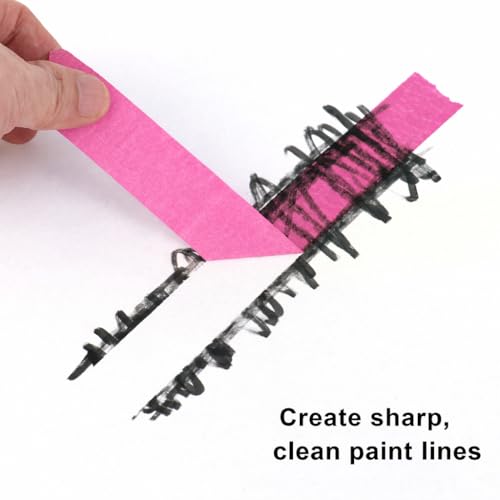 2 Pack Pink Painters Tape - Masking Tape 1 Inch Wide - Multi-Surface, Smart Adhesion, Indoor & Outdoor - 180FT Total - Paint Tape for DIY, Labeling, Art, Car, General Purpose (#3910) - color: Pink