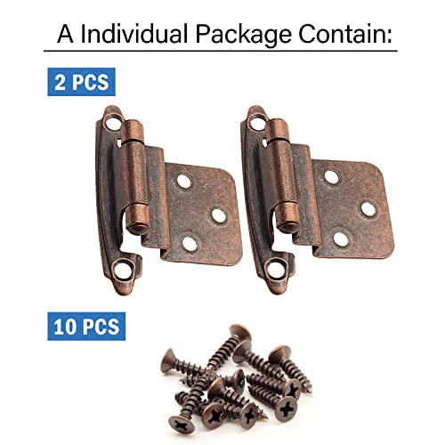 20 Pack (10 Pairs) 3/8 Inch Inset Hinges Oil Rubbed Bronze Self Close - color: Oil Rubbed Bronze, size: 20 Pack (10 Pairs)