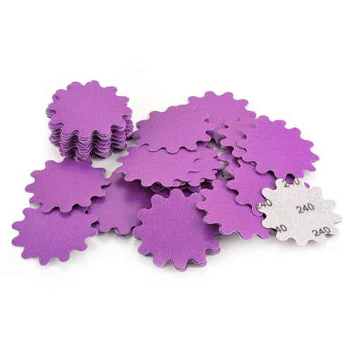 MAXMAN 2"Sanding Discs, 240 Grit Flex Edge Sandpaper, for Drill/Bowl Sander | 50Pcs Wet/Dry Sand Paper, Hook and Loop Sanding Discs, Wavy Sand Paper, for Drill Sanding Attachments, Edge Sanding Tools - style: 240 Grit
