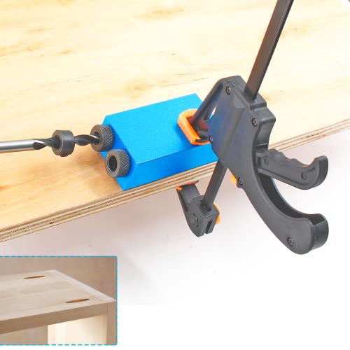 Bonsicoky 8 Pcs Pocket Hole Jig Kit, 15 Degree Woodworking Inclined - size: 8 Pcs Set