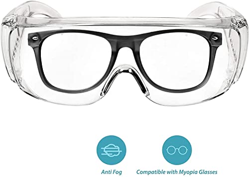Cindy's Tape Safety Anti Fog Goggles 3-Pack - Over Eyeglasses, Dust/Chemical Splash Proof | ANSI Z87.1 Certified Wrap-Around Eye Protection for Lab, nurse, Construction