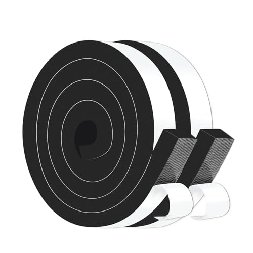 Door Seal Strip,High Density CR Insulation Tape,1 in x 3/4 in x 13 Ft | Air Conditioner Foam,Strong Adhesive,Soundproof, Dustproof,Reduce Noise,High Density CR Foam Insulation Tape,Black - color: Black, size: 1 In x 3/4 In x 13 Ft