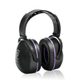LYSIAN 31dB Hearing Protection Earmuffs, Foldable Adjustable Safety Ear Muffs for Shooting, Construction, Lawn Mowing, Adults - color: Purple Black
