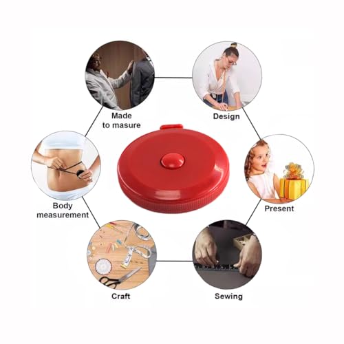 Tape Measure,60 Inch Soft Measuring Tape for Body Fabric Sewing - color: Red