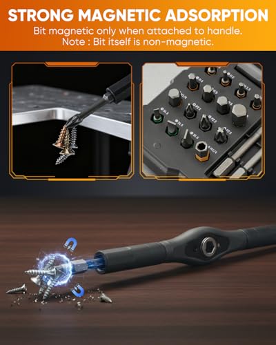 Saker 66 in 1 Magnetic Screwdriver Set Portable Multi Bit Ratcheting Kit with Detachable Handle for Dad Gifts Home Electronics, Computer, Furniture, Bike, DIY - style: 66 in 1 Classic