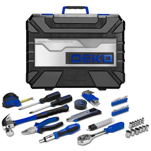 DEKOPRO Tool Set: 228 Piece Home Tool Kit, Household Basic Repair Tool Set Comes with Storage ToolBox, Socket Wrench Set for Car, Hand Tool Box Set for Home - Blue - color: Blue