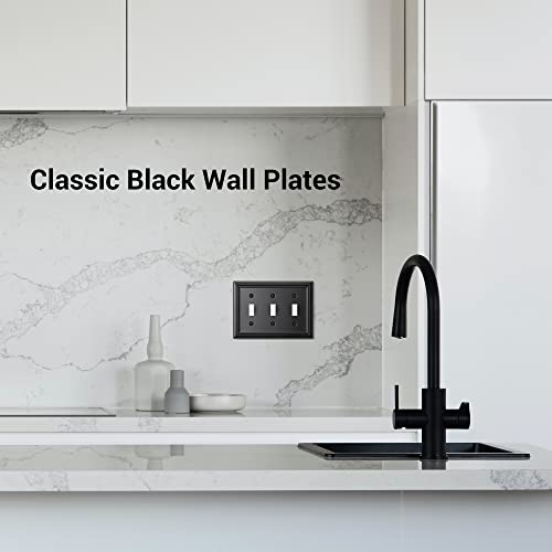 DEWENWILS Triple Toggle Wallplates, Black Light Switch Covers - color: Black, size: 2 Toggle 2PK