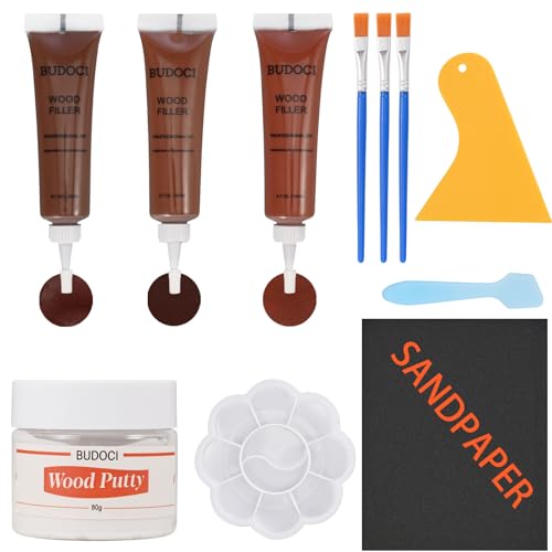 Kenbry Wood Filler Repair Kit, Fix Scratches Cracks, Hole on Furniture - color: Walnut