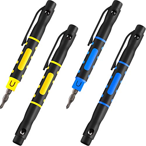 Mudder 4 Pcs Pen Screwdriver 4 in 1 Multipurpose Crossing Flathead
