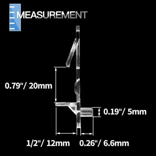 60pcs Locking Shelf Pins – 5mm Cabinet Shelf Pegs, Clear Plastic Shelf Clips for 3/4" Thick Board - size: 5mm Pins, Fit 3/4" Thick Boards