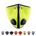 RZ Mask M2 - Cooling Mesh Dust Mask w/ 99.8% Carbon Filtration, Anti Fogging w/Easy Use Hook-and-Loop Head Strap - color: Green, style: Large