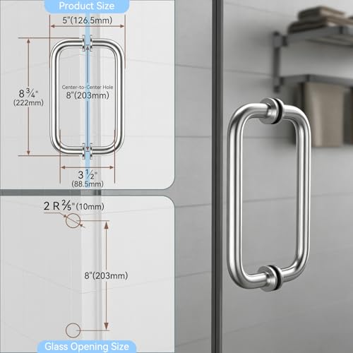 304 Stainless Steel Shower Door Hardware Kit - color: Chrome