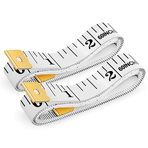 iBayam 2-Pack Soft Tape Measure 60" for Sewing, Body & Weight Loss, White - color: White