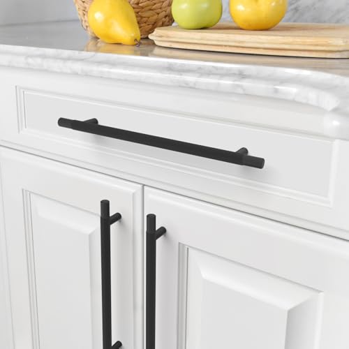 Amerdeco 10 Pack Matte Black Knurled Cabinet Pulls 7.5 Inch Hole Centers Kitchen Cabinet Handles Hardware Kitchen Handles for Cabinets Handles IH0006… - color: Matte Black, size: 7.5"/192MM Hole Center