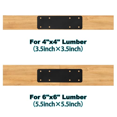 Post to Beam Connectors 4pcs,10"X3" Mending Plates for Wood - style: I-shape(10X3X0.12)