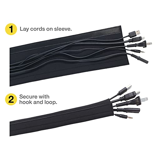 Hook and Loop Cable Sleeve by Wrap-It Storage - 120" x 4.5" Black - size: 120 in