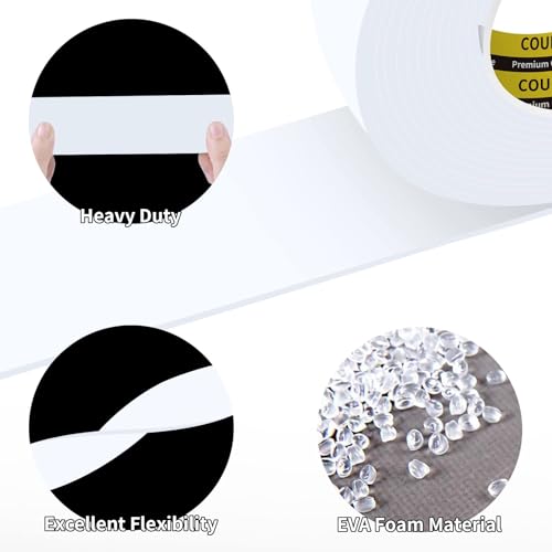 White Foam Tape Weather Stripping Sealing Sponge,2 Pack 1.8inx16FT - color: White, size: 2 PACK 1.8in x 16.4FT