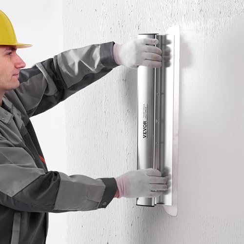 VEVOR Drywall Skimming Blade Set (10/16/24/32/40 inch) with 34-81.6 inch Extension Handle, Professional Stainless Steel Knife for Gyprock, WallBoard, and Plasterboard Skim Coating - size: 10"+16"+24"+32"+40", style: With Extension Handle