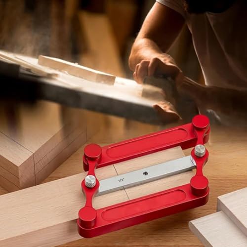 Center Finder Gauge Woodworking Set- Interchangeable Marking Rods for Self Centering Doweling Jig, Joinery Hole Drill Guide, Positioner Locator Tool