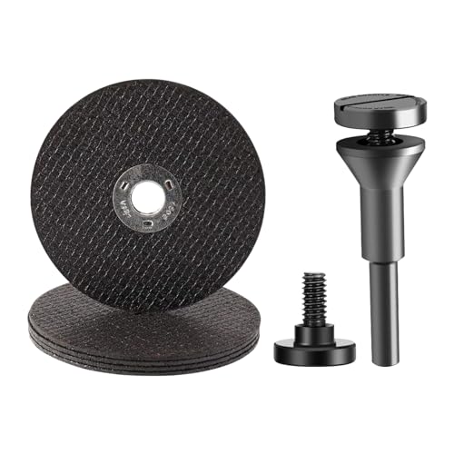 5Pcs Cutting Wheel for Drill,with 1/4 Stem Mandrel,Sturdy Replacement Cut Off Wheel Set for Die Grinder,Metal Cutting Discs for Cutting Steel,Bronze,Brass,Nut,Bolt,Screw,Copper
