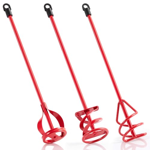 MorningRo 3 Pack Paint Mixer for Drill, Concrete Cement Mixer, Red - color: Red