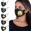 Reusable Cloth Washable Ice Silk Cloth Face Masks,Adjustable Fancy Flower Pattern Cloth Mask for Adult - color: N1