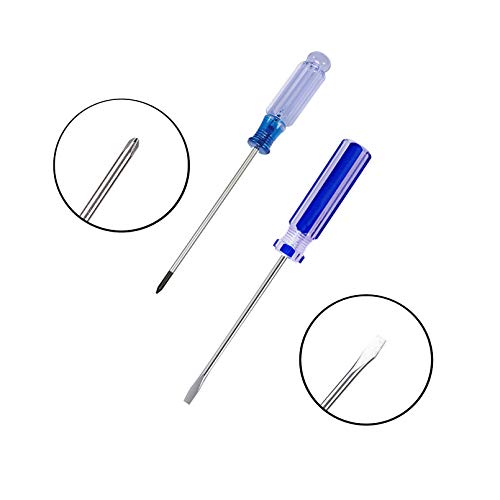 small screwdriver tool flat head and Phillips ((PH0/PH00) used to repair toys, musical instruments, microphones loose screws - color: Blue
