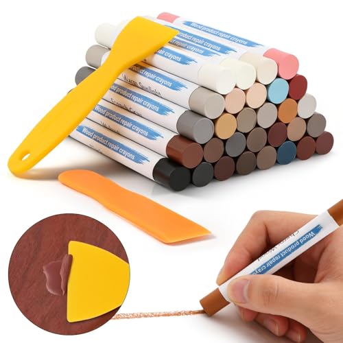 Furniture Repair Wax Sticks, 30 Colors Floor Scratch Wood Filler Sticks