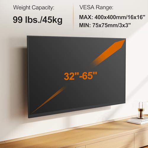 ELIVED 31.3in Long Arm TV Mount for 32-65" TVs, Max VESA 400x400, 99 lbs. - size: Long Arm: 31.3" TV: 32-65"
