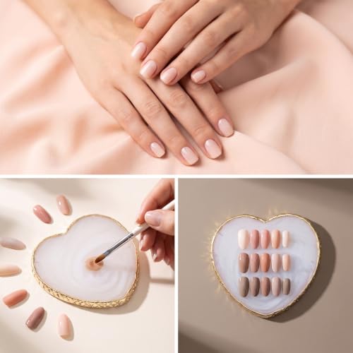 Ouligay 2PCS Nail Art Palette Gold Edge Resinnail Polish Palette Mixing Tool