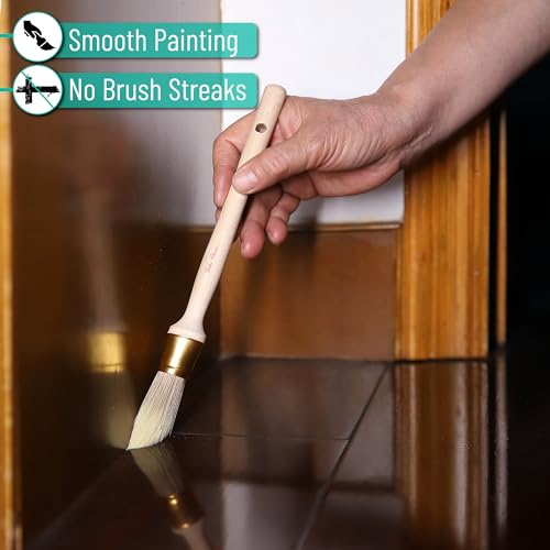 Bates- Trim Brush, 0.75 Inch, Edge Painting Tool, Trim Paint Brushes, Trimmer Edger, Trim Brush - color: Wood Handle, size: 0.75 inch, 1 Pack