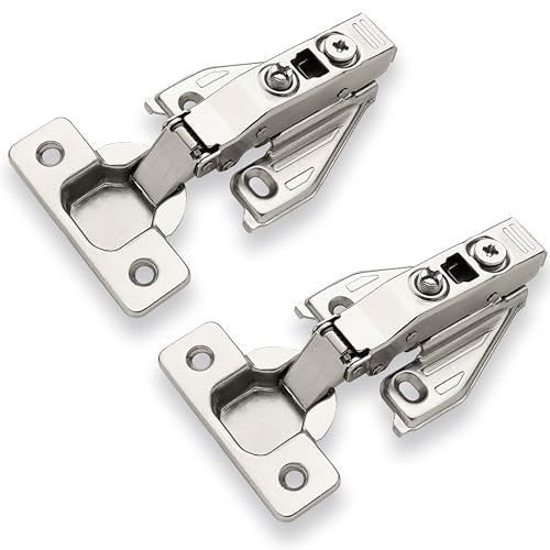 DecoBasics (2 PCS) Full Overlay Soft Close Cabinet Hinges for Kitchen Cabinets - 105° Face Frame Concealed Cabinet Door Hinge -3 Way Adjustability -Clip on Plate & Matching Screw 4 Easy Installation