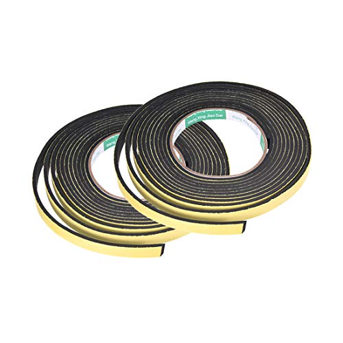 uxcell Sealing Foam Tape 10mm Wide 3mm Thick 4m/13ft Long, Self Adhesive Weather Strip for Window Door Insulation, Pack of 2 - size: 10mmx3mmx4m