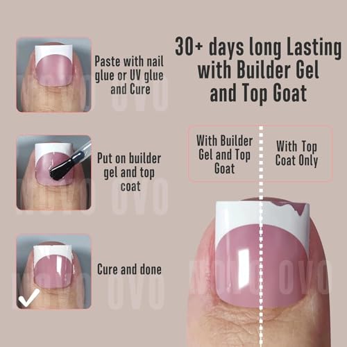 NOVO OVO French Tip Toe Nail Tips 8 MIXED SUMMER COLOR, Sharp Square Soft Gel False Toenail Extension, Need Builder Gel & Top Coat, no Glue Included, Full Cover Acrylic for DIY x 15 Sizes 240 pcs - color: Sharp Square French Tip 8 Summer Colors