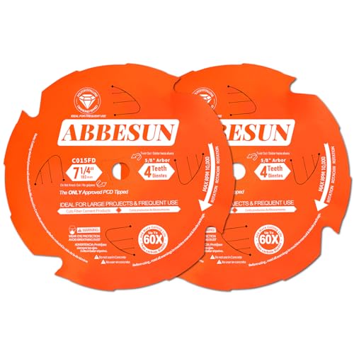 2Pack 7-1/4 Inch 4T PCD Tipped Hardie Blade Fiber Cement Circular Saw Blade - size: 7-1/4" 4T (2 Pack)