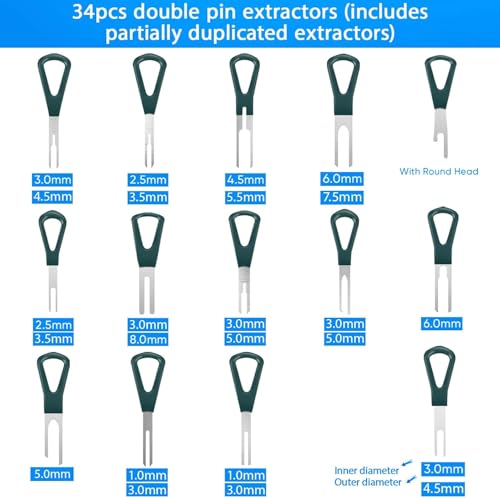 Terminal Removal Tool Kit 92 Pcs Depinning Tool Electrical Connector Pin Removal Tool Kit Pin Extractor Tool Set Wire Terminal Release Tool for Automotive Car Household Devices - color: 92 PCS