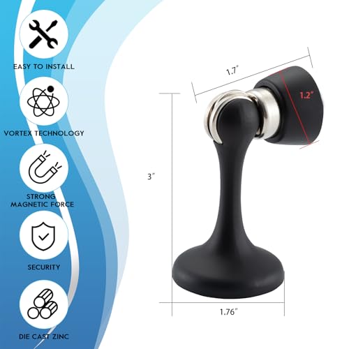 Magnetic Door Stopper, Door Holder to Keep Door Open, Matte Black, 1 Pack
